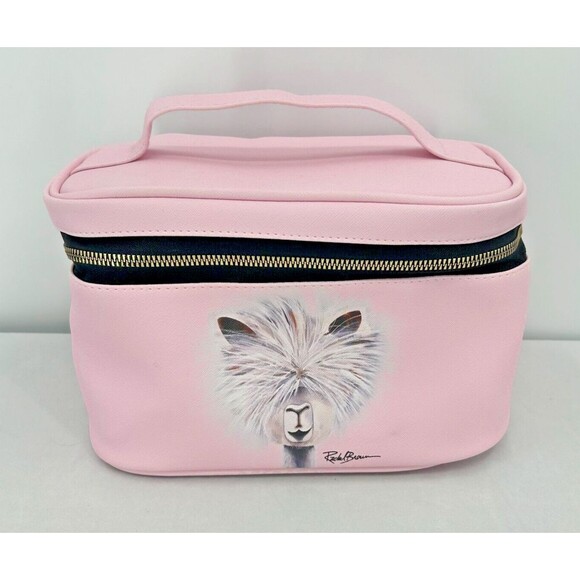 OCS Designs Handbags - OCS DESIGNS Tina the Alpaca Toiletry Bag~Travel Makeup/Cosmetics Case~Pink Llama